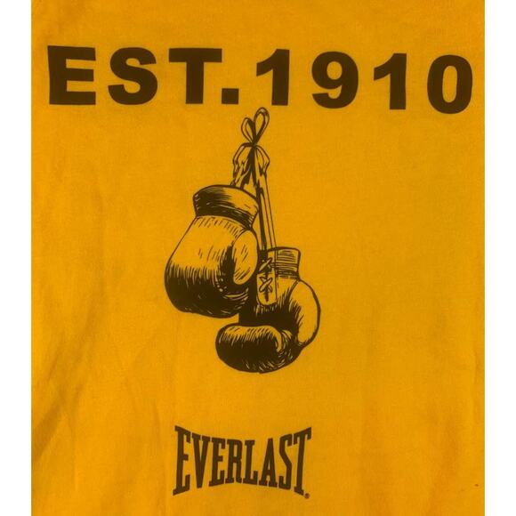Everlast Hoodie Men M Yellow Boxing Gloves Graphic Back Print AS Colour Pullover - Picture 4 of 8